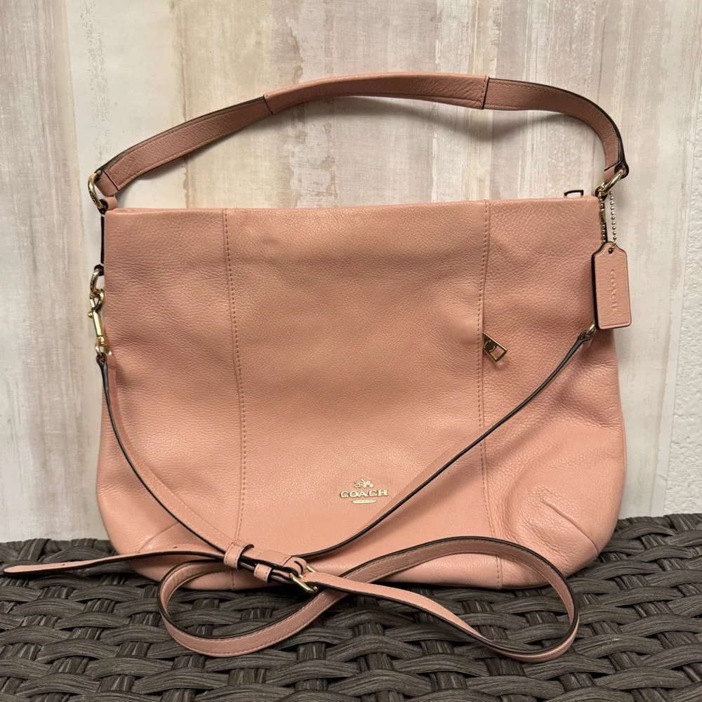Coach Pink Leather Shoulder Crossbody Bag - Picture 1 of 5